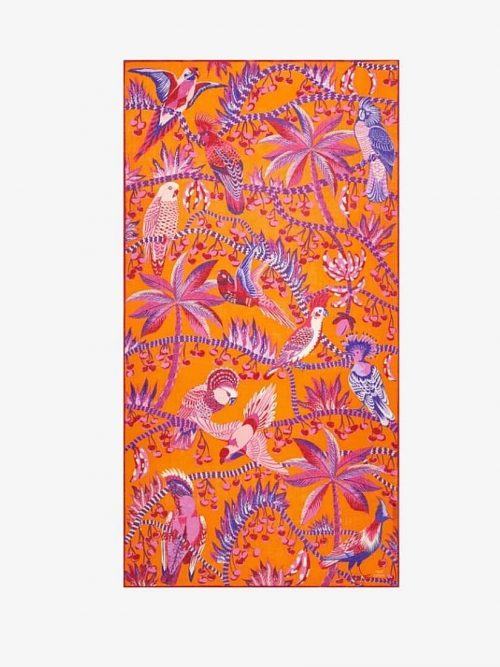 fular-naranja-algodon-estampado-pajaros-cerise-inoui
