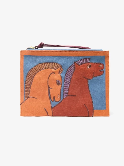 bolso-mano-cartera-bordado-caballos-cavale-naranja-inoui