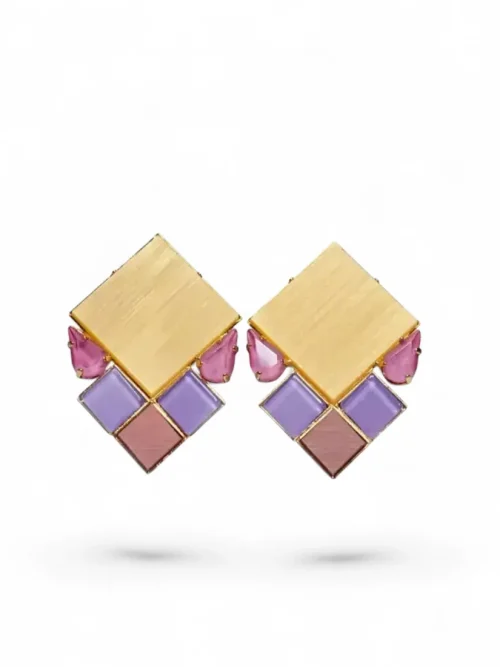 pendientes-cristales-geometricos-rombos-argyle-aldazabal-naranja-fucsia-morado