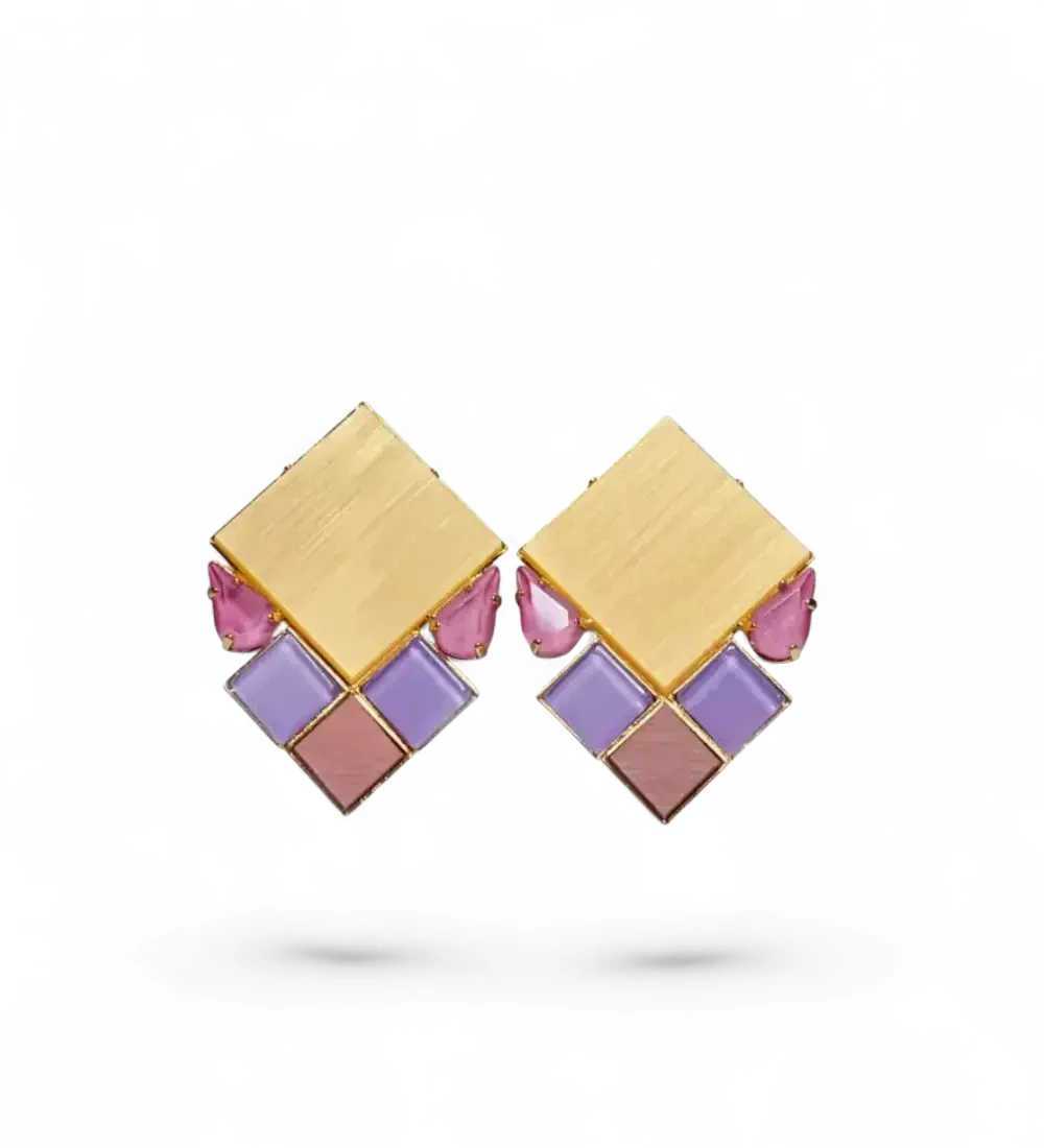 pendientes-cristales-geometricos-rombos-argyle-aldazabal-naranja-fucsia-morado