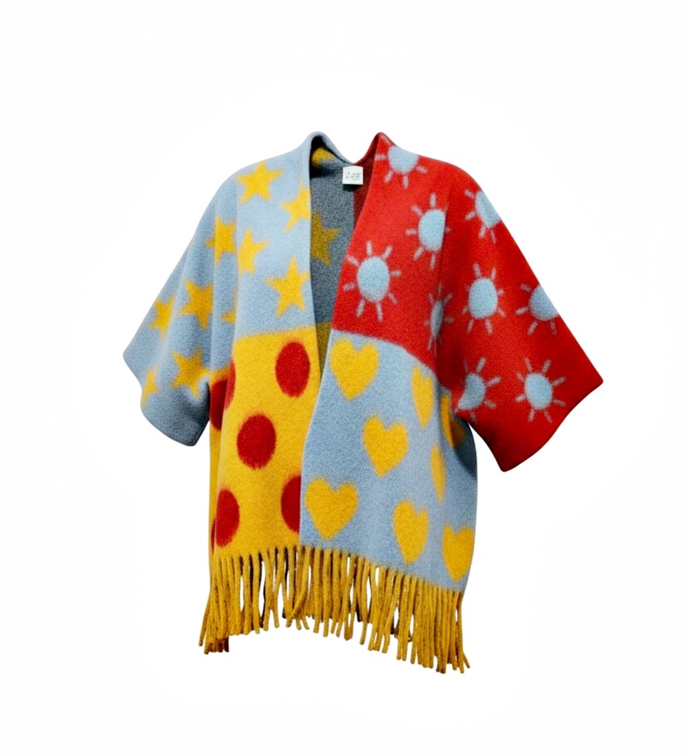 Chaqueta lana oversize Patchwork Zoe