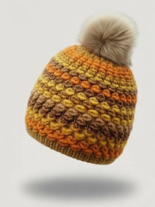gorro-pompon-lana-brillo-colores-mohair-attraversiamo-naranja