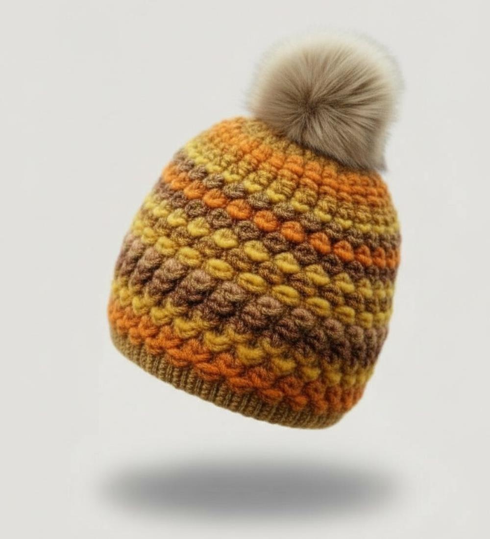 gorro-pompon-lana-brillo-colores-mohair-attraversiamo-naranja